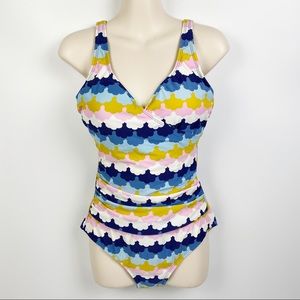 BODEN Multi-Color Scalloped Print One Piece Swim